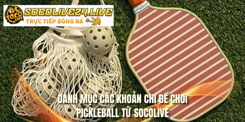 Danh mục các khoản chi để chơi pickleball từ SOCOLIVE